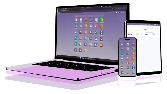 Aparelhos com Sistema Odoo Odoo Aplicação Gestão Completa Empresarial